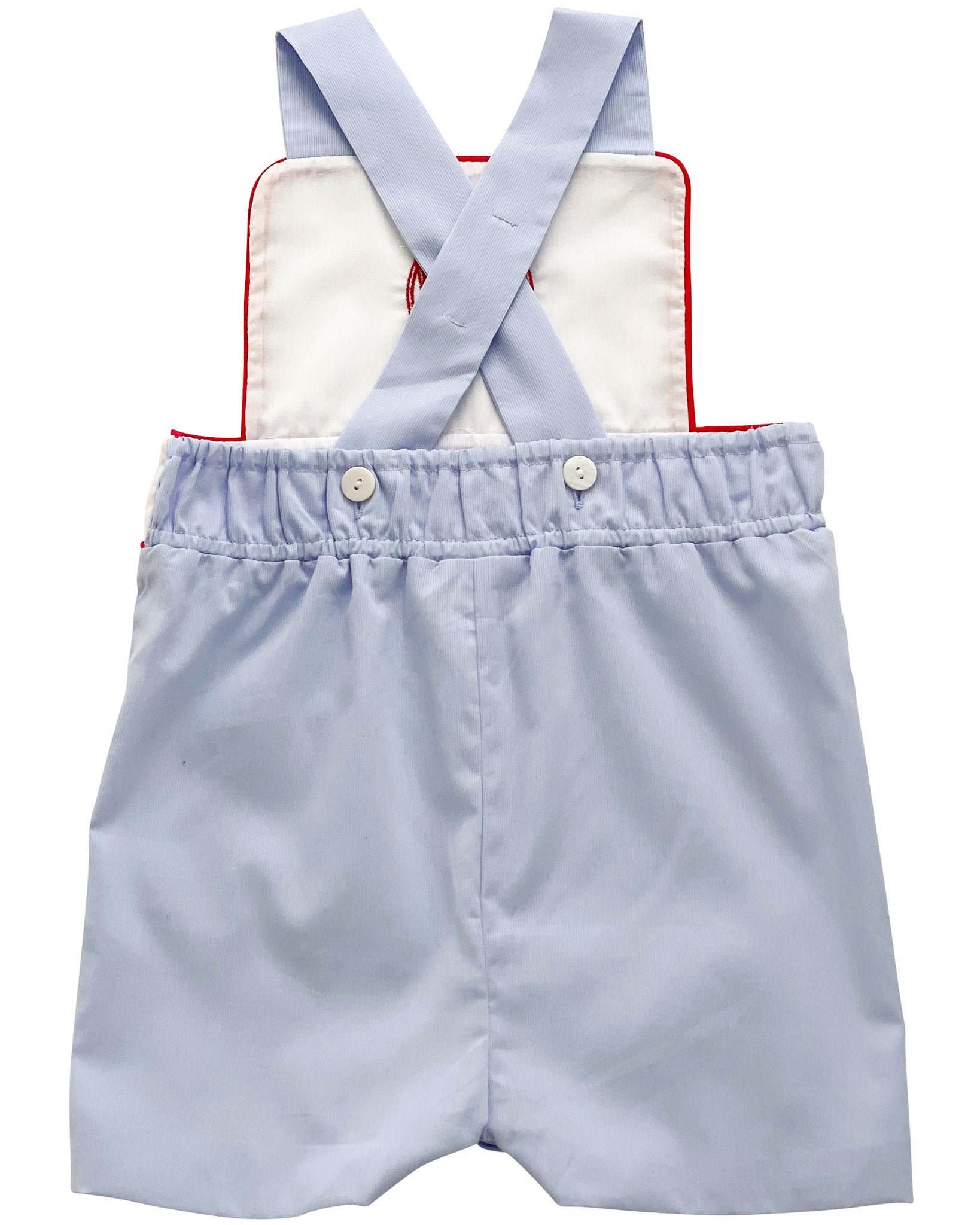 Patriotic Embroidered Shortall with Red Pockets- FINAL SALE