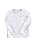 Rash Guard Long Sleeve in White Smockingbird