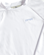 Rash Guard Long Sleeve in White Smockingbird