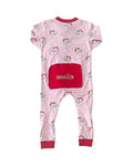 Vintage Santa Pink Knit Zip Up Pajamas-FINAL SALE