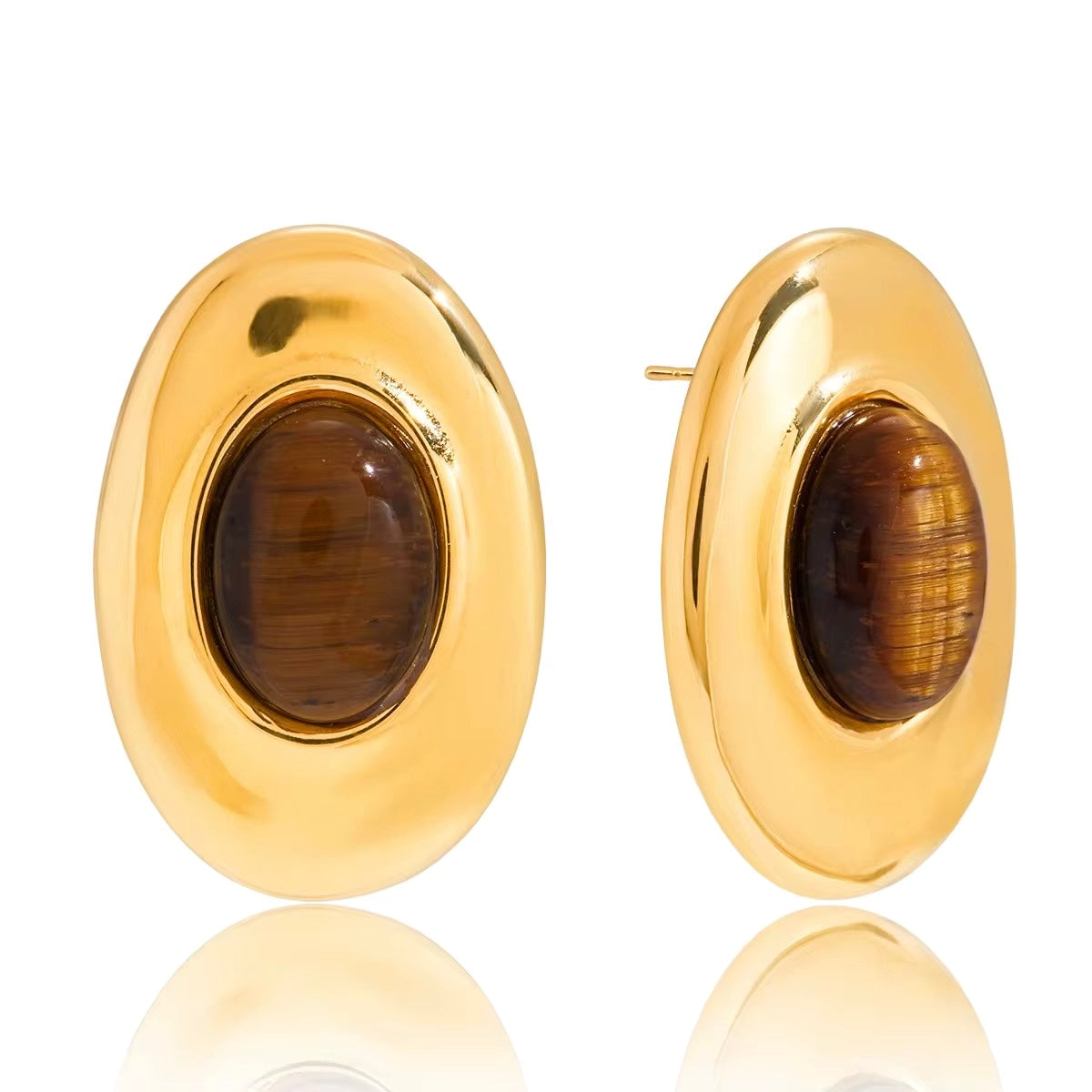 Sedona Tiger Eye Oval Studs