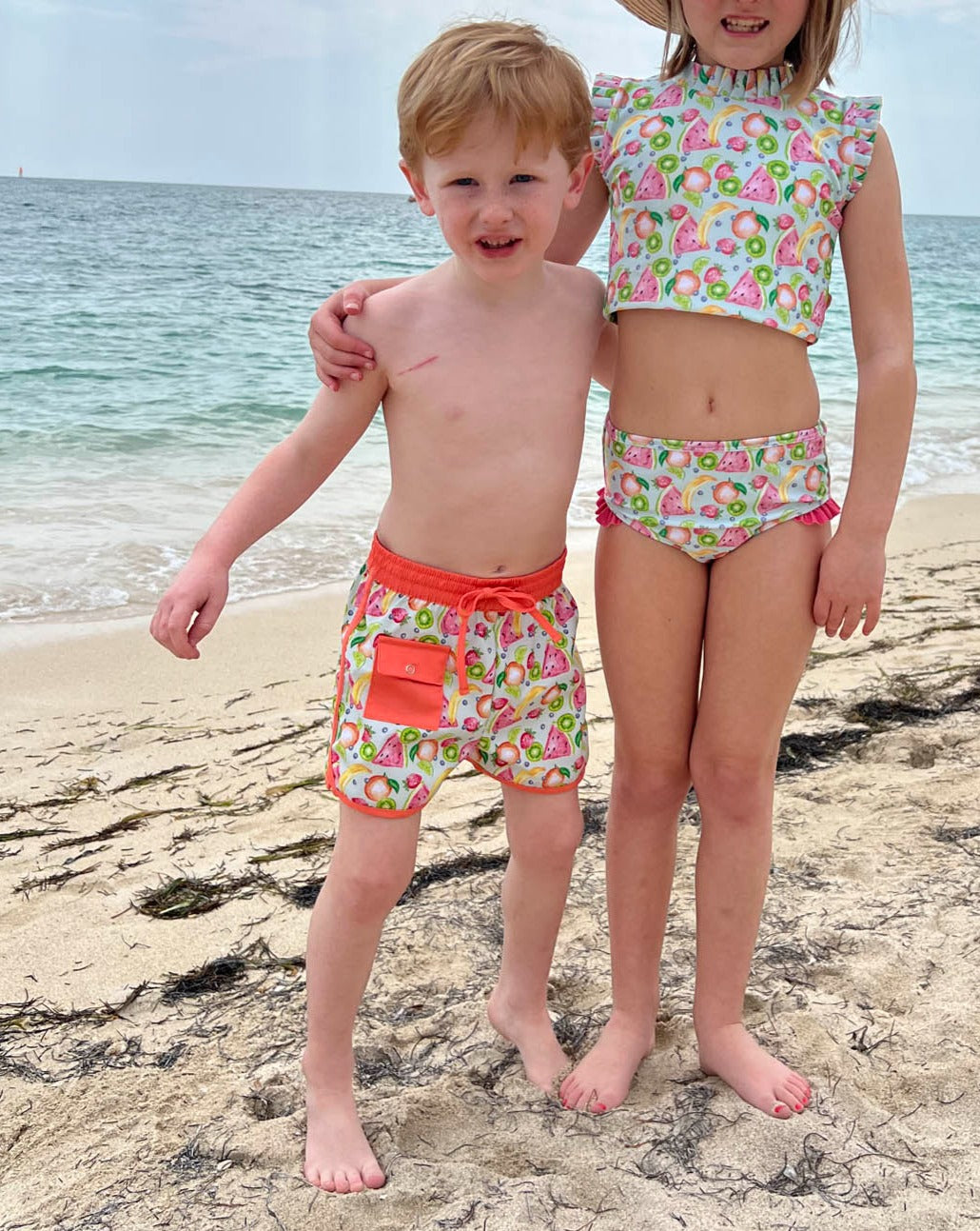 Tropical Fruit Swim Trunks-FINAL SALE Smockingbird