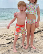 Tropical Fruit Swim Trunks-FINAL SALE Smockingbird