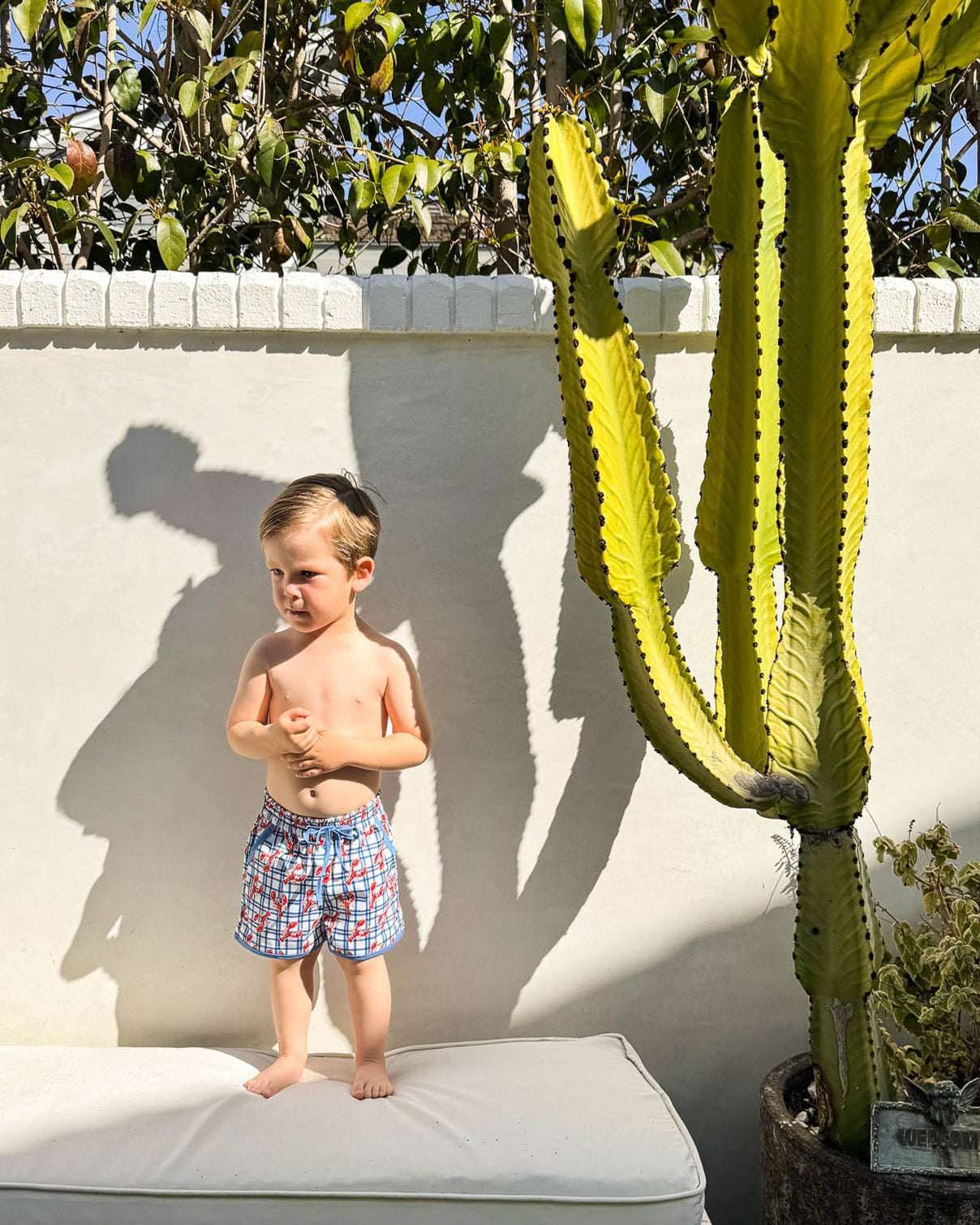 Red as a Lobster Swim Trunks- FINAL SALE Smockingbird