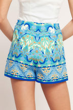 MOROCCAN MUSE BLUE WOVEN SKORT Flying Tomato