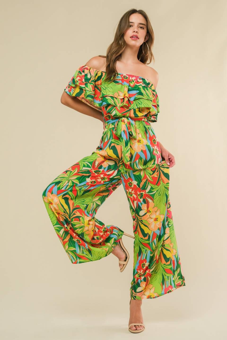 DARING HEART WOVEN JUMPSUIT Flying Tomato