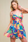 BE BLISSFULLY HAPPY WOVEN ROMPER Flying Tomato