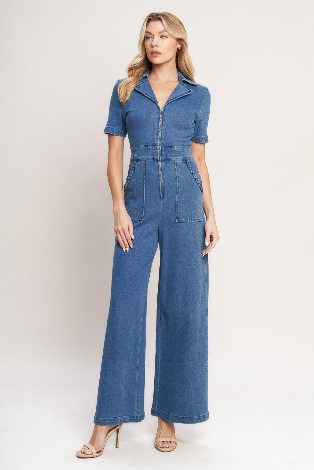 CATCH YOUR GAZE DENIM JUMPSUIT Flying Tomato