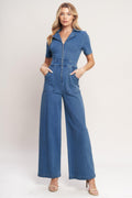CATCH YOUR GAZE DENIM JUMPSUIT Flying Tomato