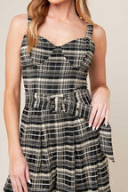 SAND DUNE WOVEN PLAID JUMPSUIT Flying Tomato