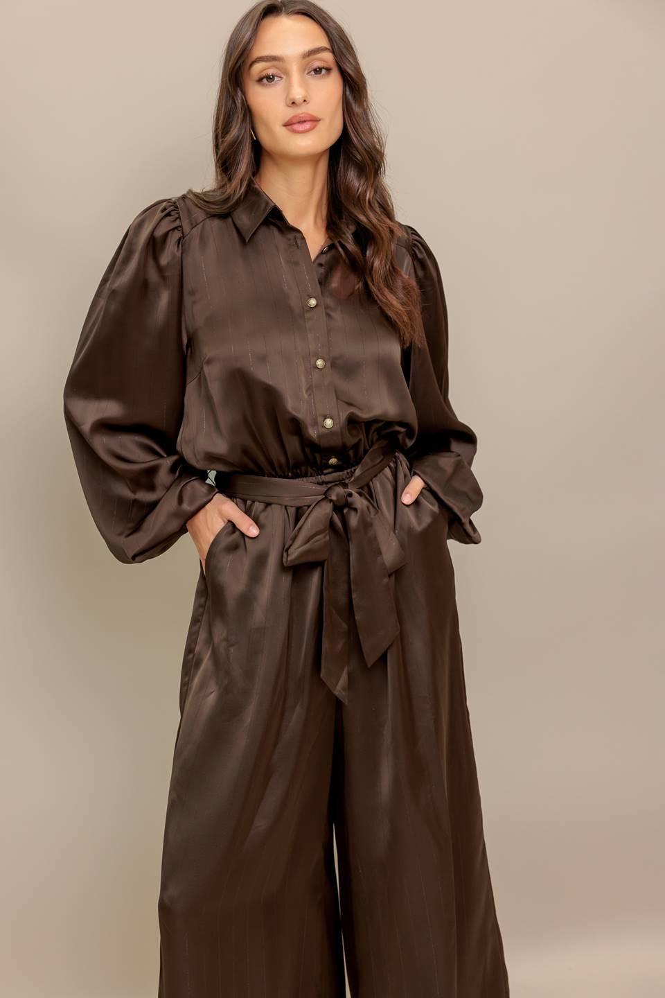 SUGAR BROWNIE WOVEN JUMPSUIT Flying Tomato