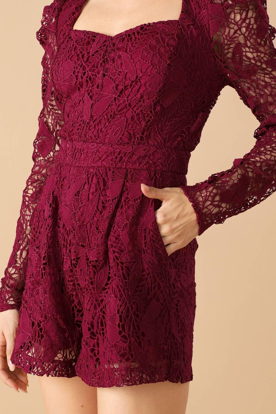 DAYS GO BY LACE WOVEN ROMPER Flying Tomato