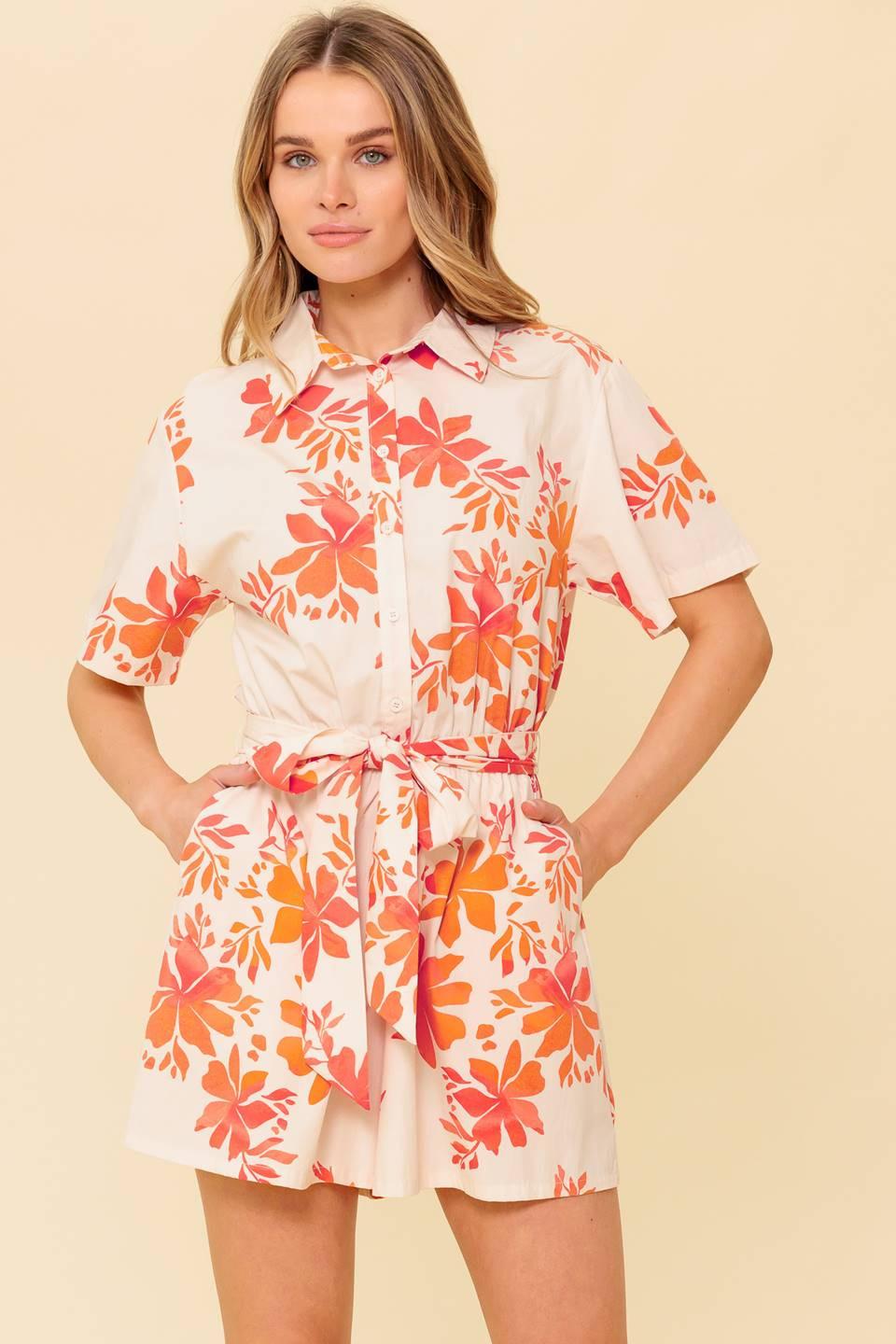 SOUTHERNMOST CHARM WOVEN ROMPER Flying Tomato