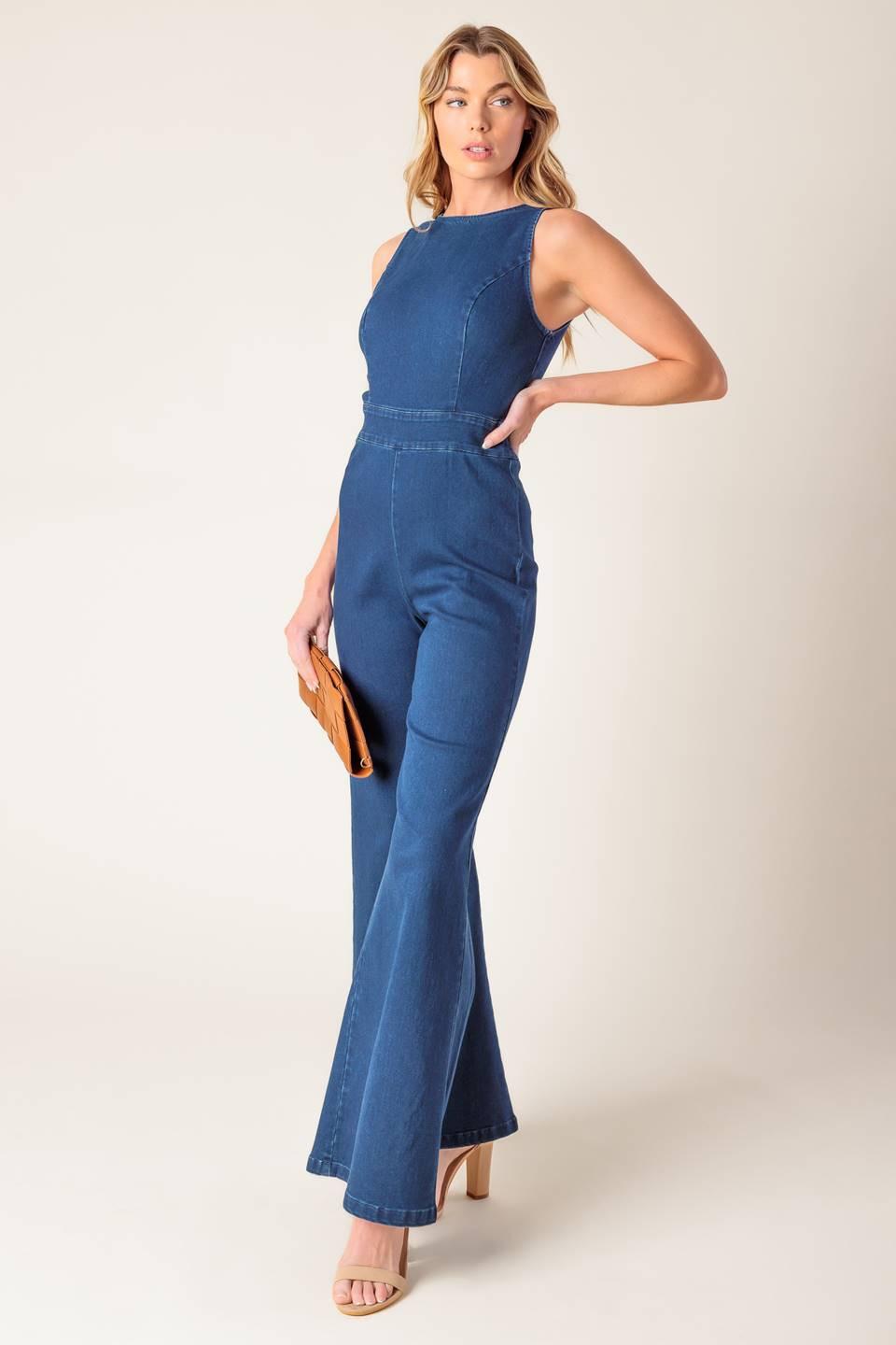 BOOK NOOK MEDIUM INDIGO DENIM JUMPSUIT Flying Tomato