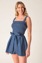FULL FOCUS DENIM WOVEN ROMPER Flying Tomato