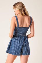FULL FOCUS DENIM WOVEN ROMPER Flying Tomato