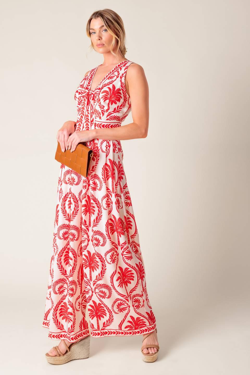 COLETTE DREAM RED WOVEN JUMPSUIT Flying Tomato