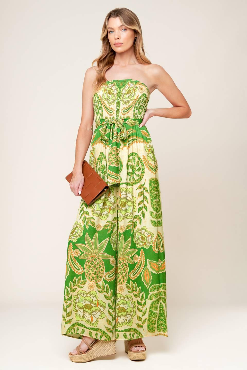 CAMERON MEADOW GREEN WOVEN JUMPSUIT Flying Tomato