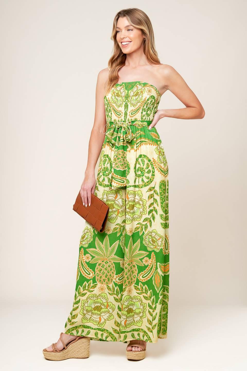 CAMERON MEADOW GREEN WOVEN JUMPSUIT Flying Tomato