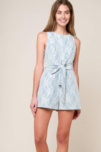 MOMENT MAKER DENIM BLUE WOVEN ROMPER Flying Tomato