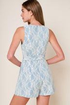 MOMENT MAKER DENIM BLUE WOVEN ROMPER Flying Tomato