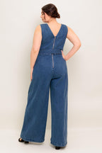 WHERE THE NIGHT MEDIUM INDIGO DENIM JUMPSUIT Flying Tomato