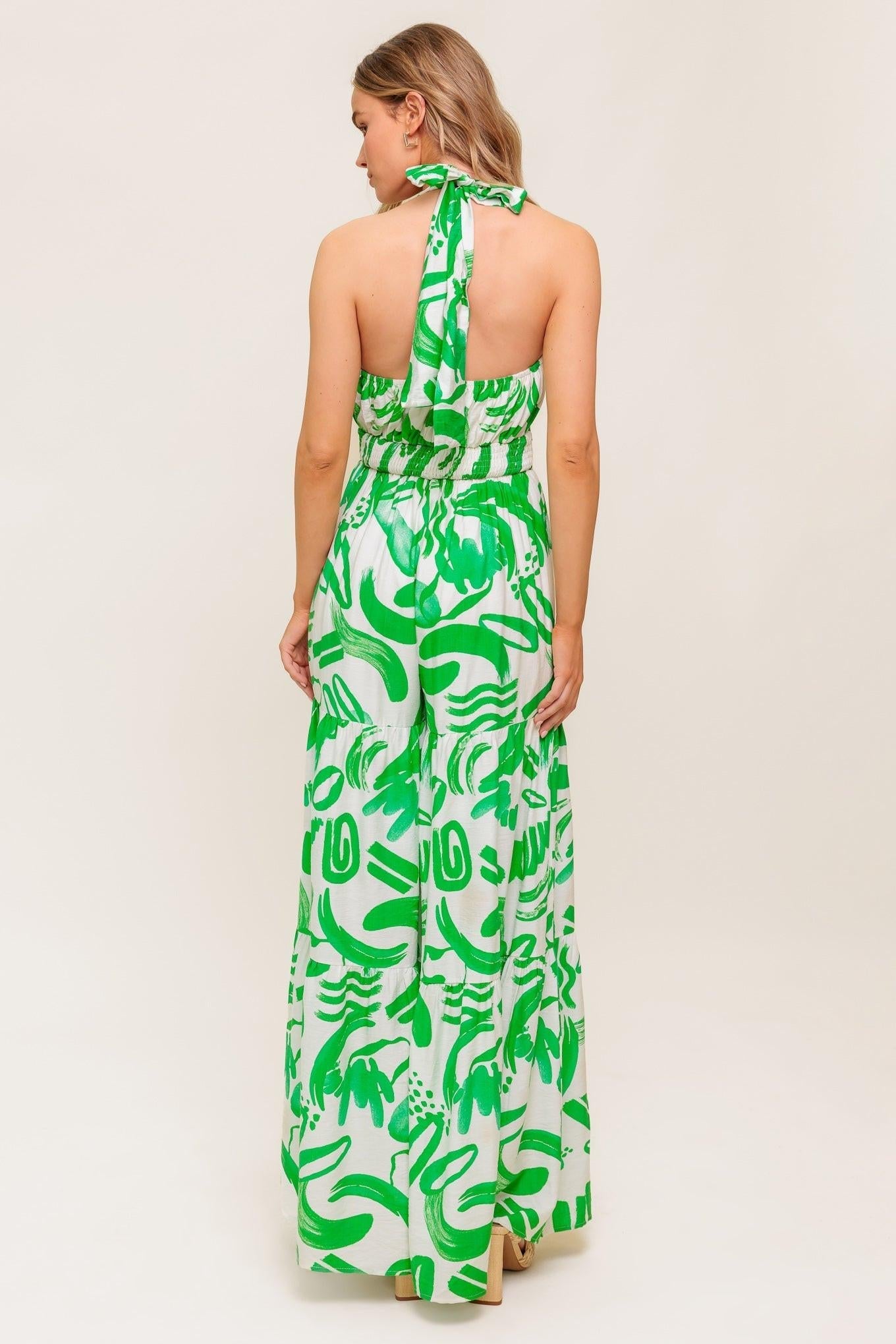 GARDEN WHISPER GREEN WOVEN JUMPSUIT Flying Tomato