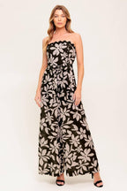 DREAMY ELEGANCE BLACK WOVEN JUMPSUIT Flying Tomato