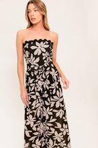 DREAMY ELEGANCE BLACK WOVEN JUMPSUIT Flying Tomato