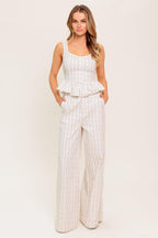 CITRUS FLOW IVORY WOVEN PANTS Flying Tomato