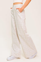 CITRUS FLOW IVORY WOVEN PANTS Flying Tomato