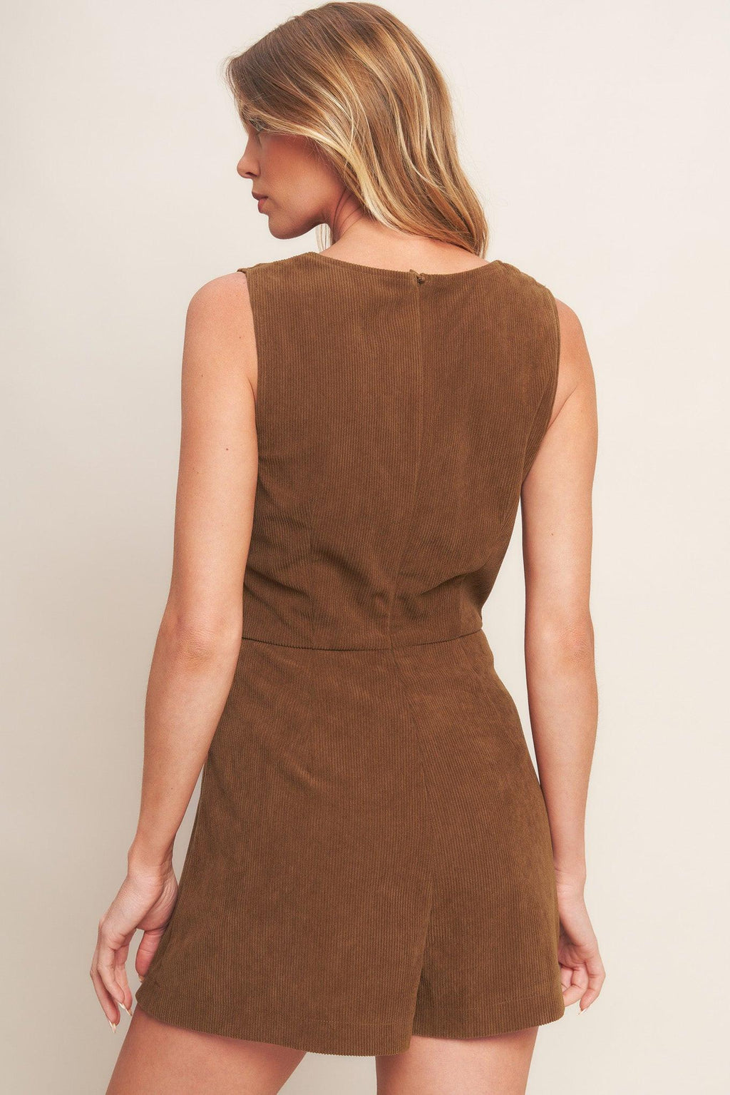BROWN CODE CORDUROY ROMPER Flying Tomato