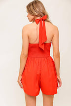 PLUM EMBRACE RED WOVEN ROMPER Flying Tomato