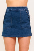 MOONLIGHT EMBRACE  MEDIUM INDIGO DENIM SKORT Flying Tomato