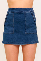 MOONLIGHT EMBRACE  MEDIUM INDIGO DENIM SKORT Flying Tomato