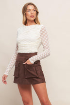WESTERN ROMANCE FAUX SUEDE SKORT Flying Tomato