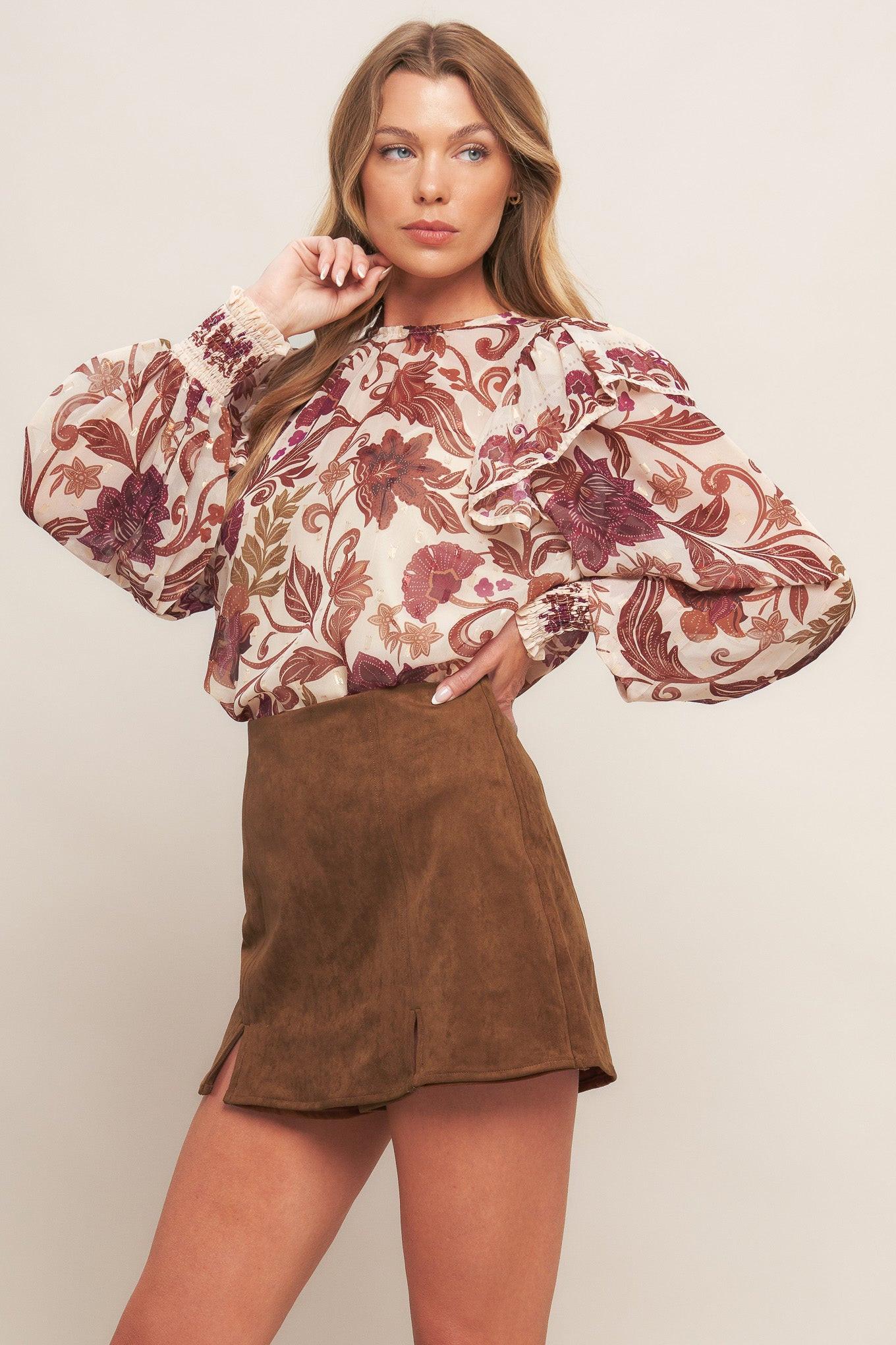 AUTUMN STARLET FAUX SUEDE SKORT Flying Tomato