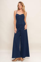 TRENDSETTING MEDIUM INDIGO DENIM JUMPSUIT Flying Tomato