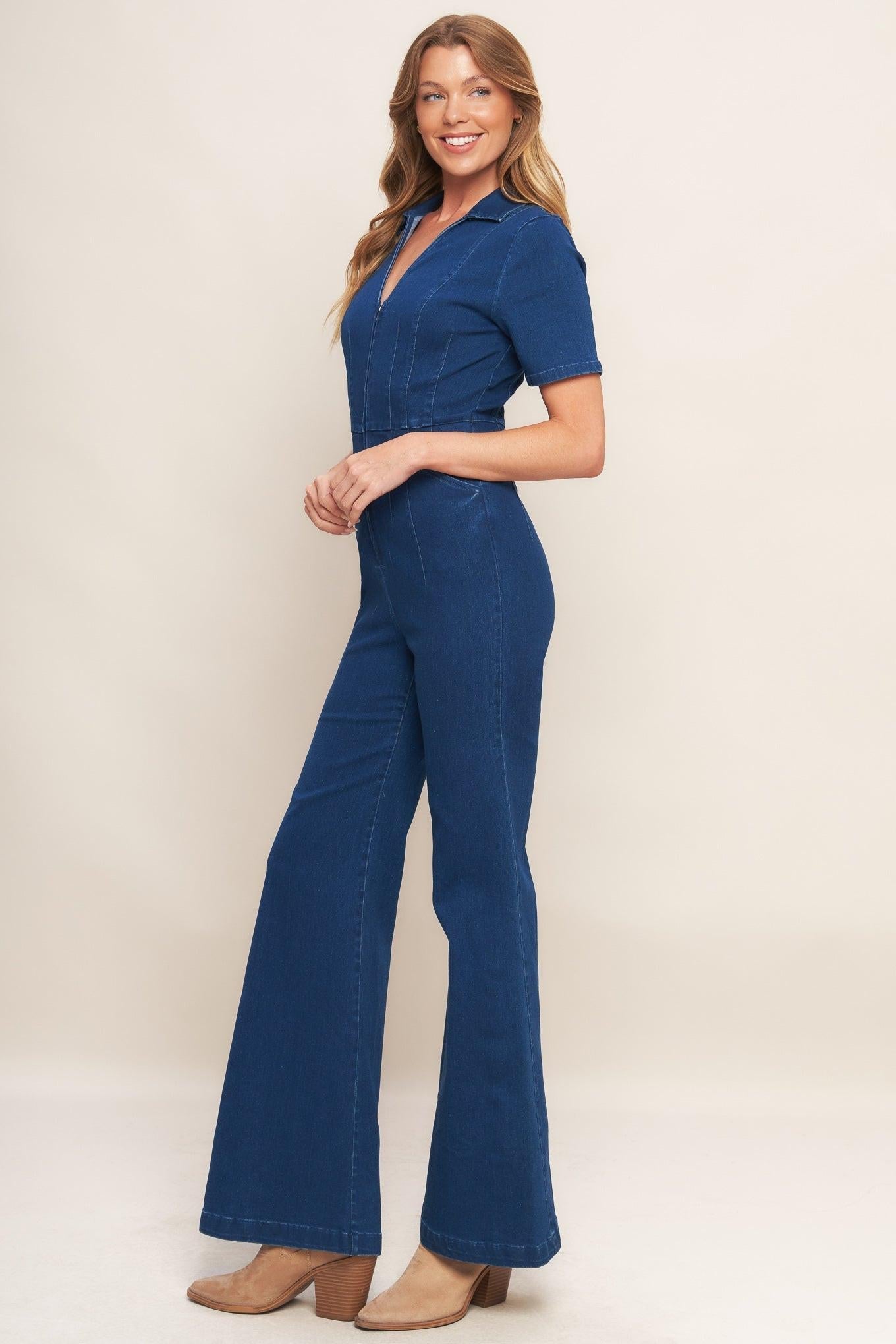 SHY GIRL MEDIUM INDIGO DENIM JUMPSUIT Flying Tomato