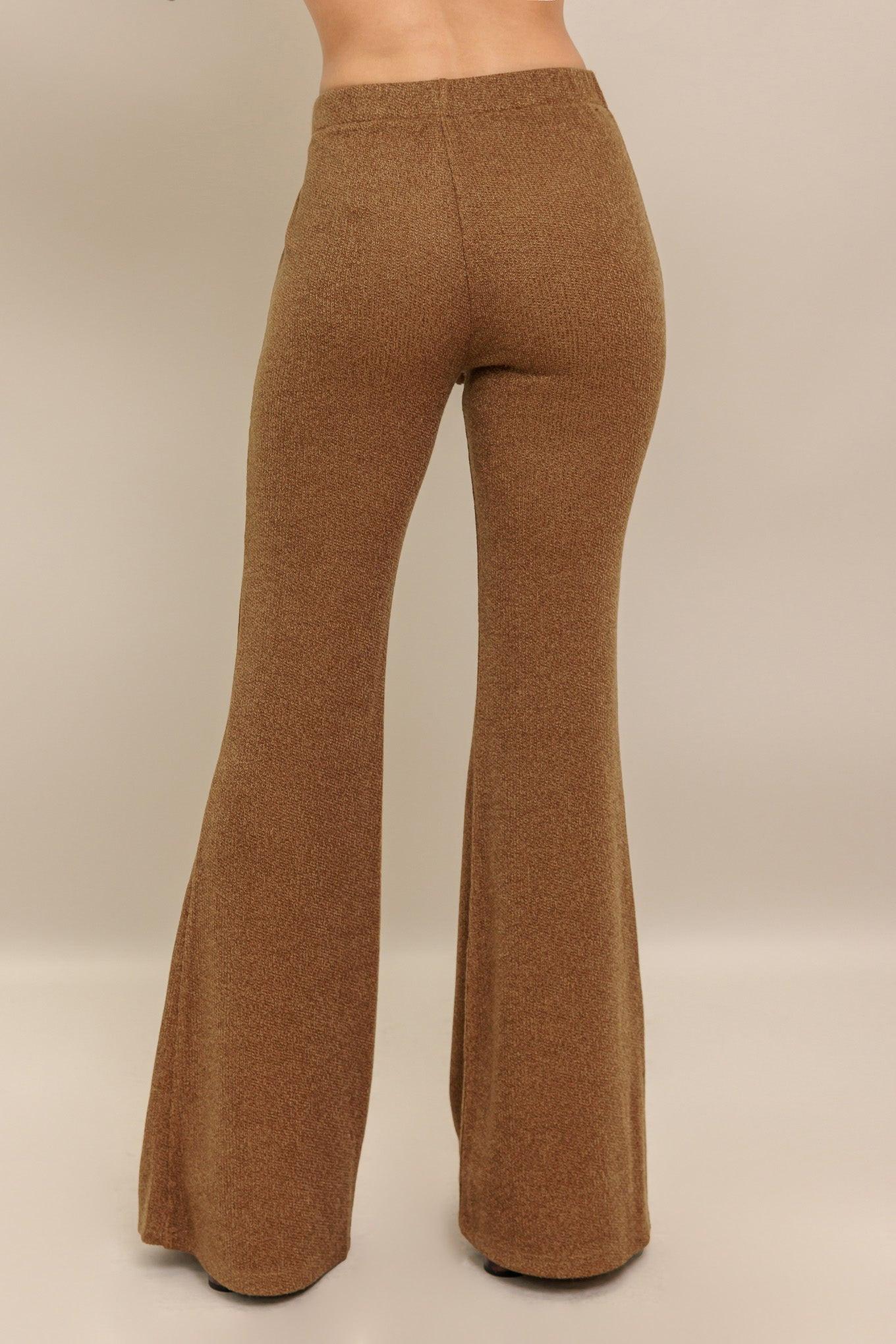 FLARE TOUCH SOLID KNIT PANTS Flying Tomato