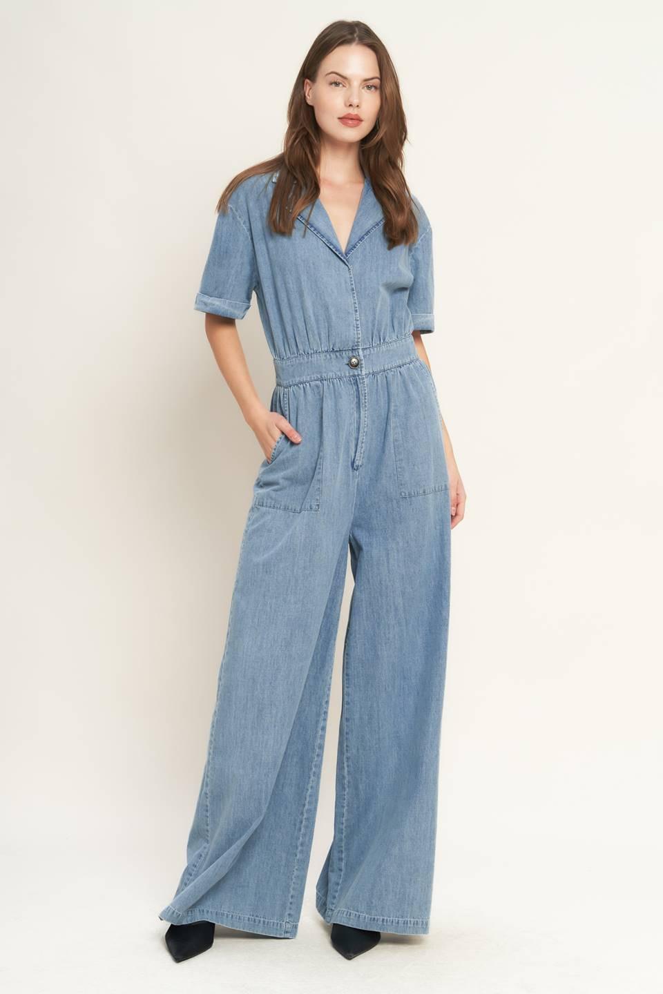QUIET LUXURY LIGHTWEIGHT DENIM JUMPSUIT Flying Tomato