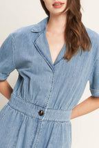 QUIET LUXURY LIGHTWEIGHT DENIM JUMPSUIT Flying Tomato