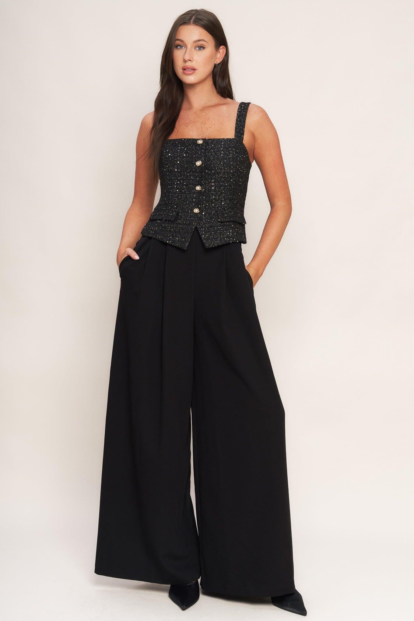 MIDNIGHT PARISIENNE WOVEN JUMPSUIT Flying Tomato