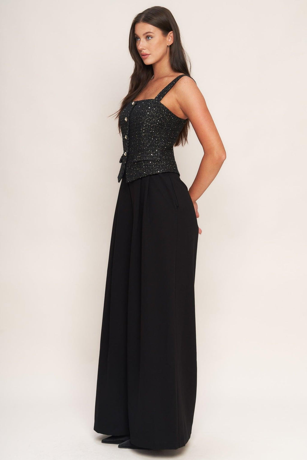 MIDNIGHT PARISIENNE WOVEN JUMPSUIT Flying Tomato