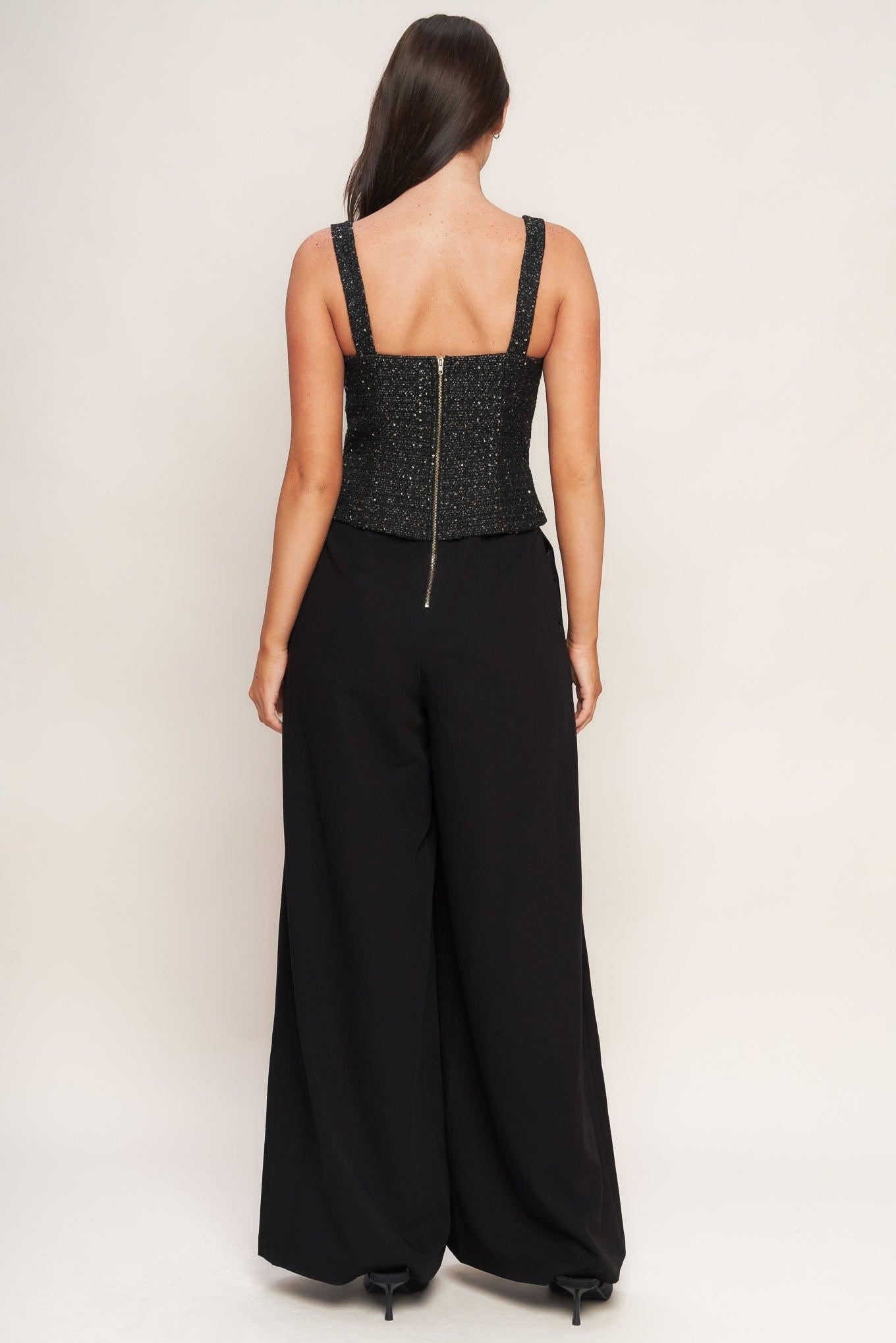 MIDNIGHT PARISIENNE WOVEN JUMPSUIT Flying Tomato
