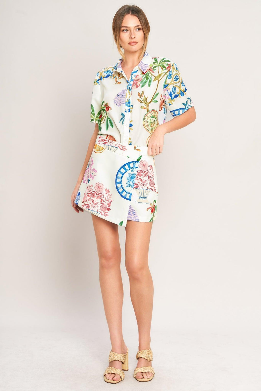 SUMMER PORCELAIN WOVEN SKORT Flying Tomato