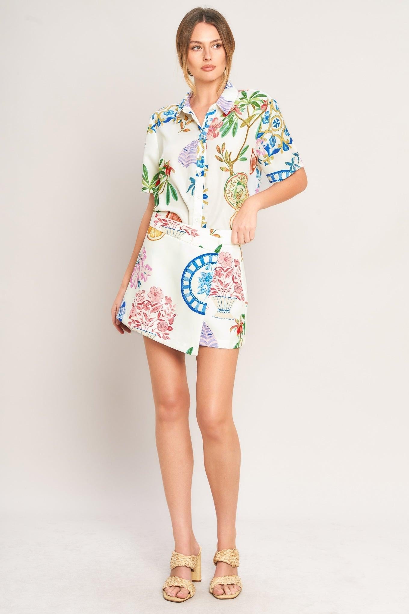 SUMMER PORCELAIN WOVEN SKORT Flying Tomato