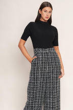 ÉCHEC PARISIEN KNIT TOP AND TWEED PANT JUMPSUIT Flying Tomato