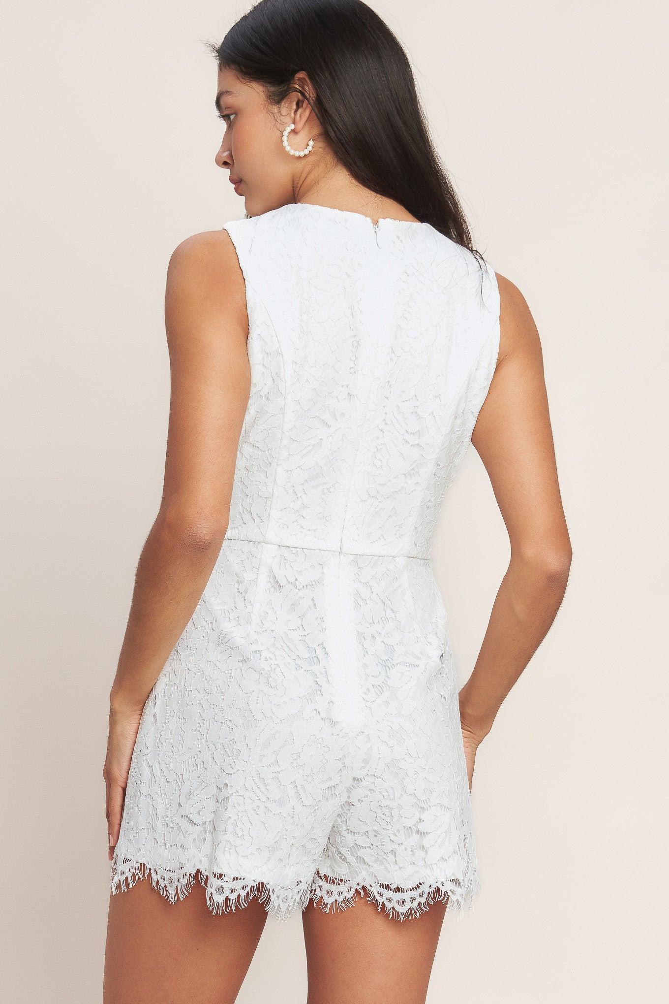 CONFIDENTLY YOURS WOVEN LACE SKORT ROMPER Flying Tomato