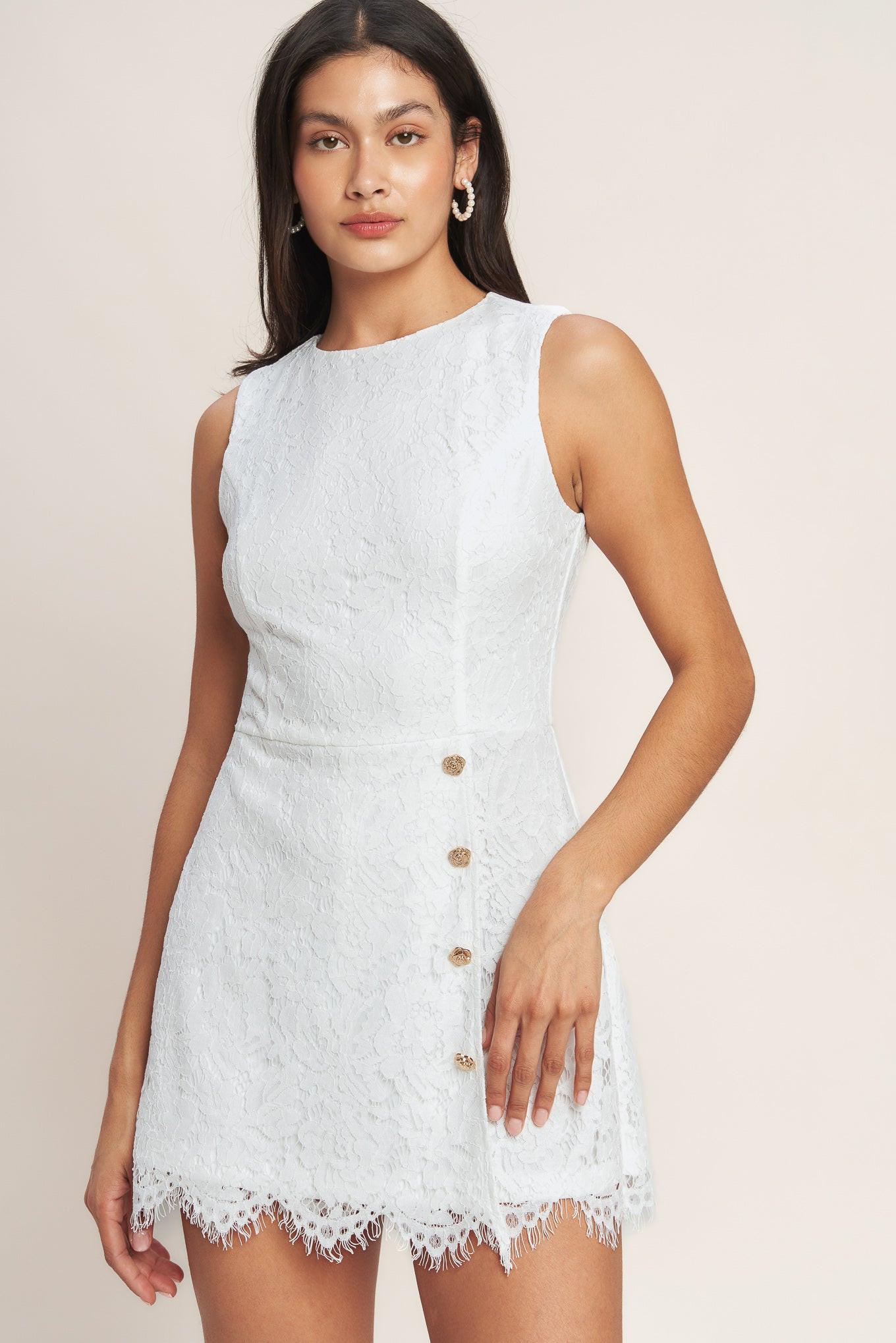 CONFIDENTLY YOURS WOVEN LACE SKORT ROMPER Flying Tomato